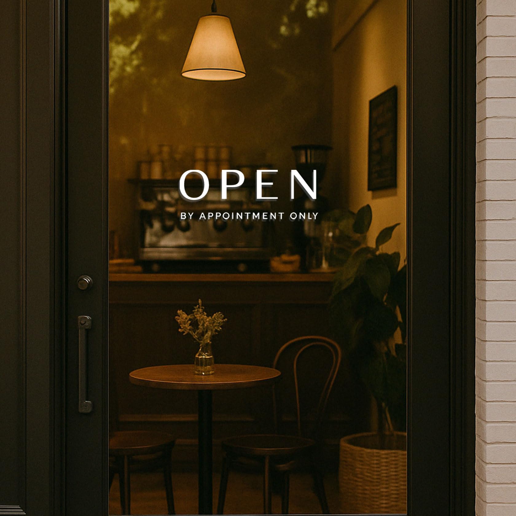 Storefront window decal for appointment policy