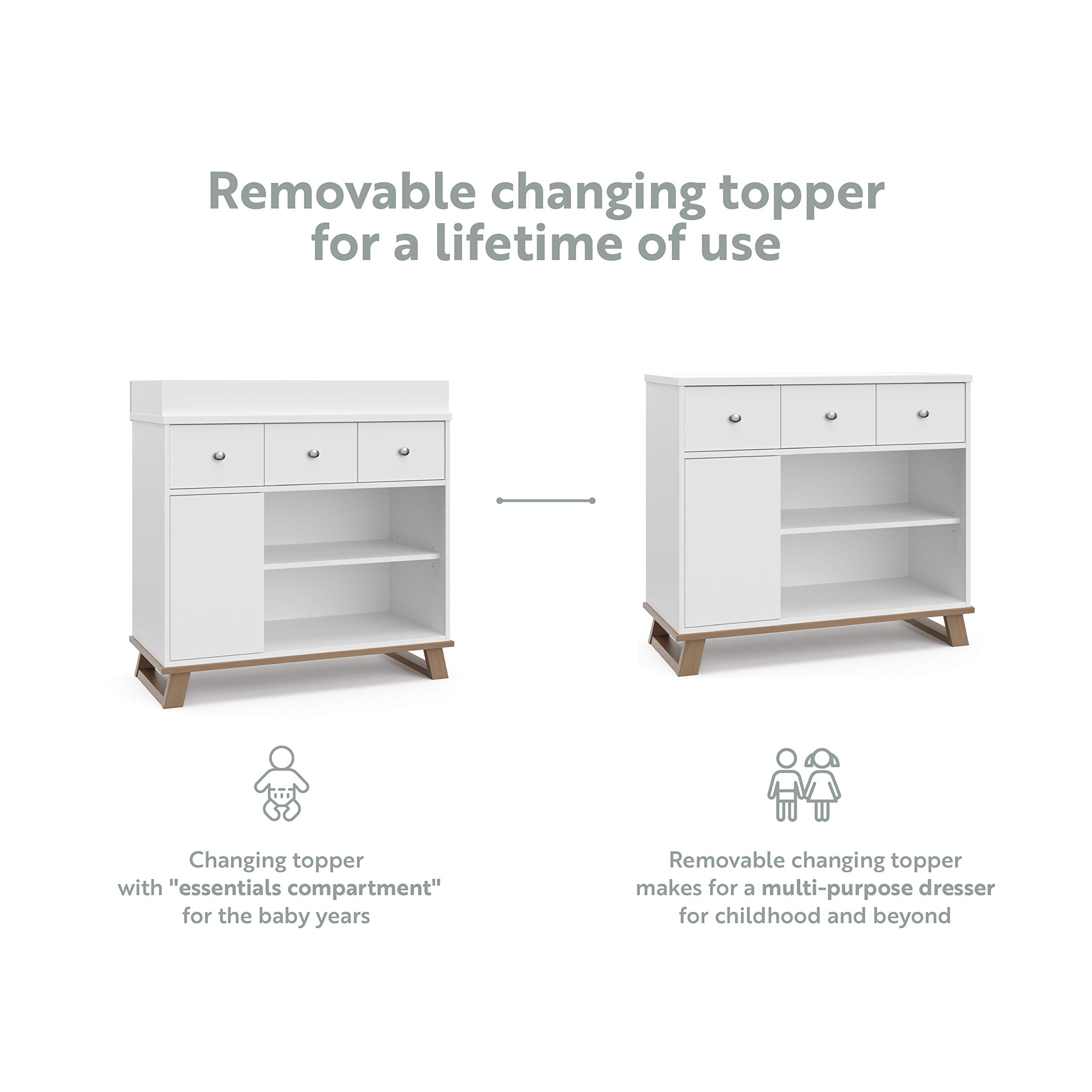 Enclosed cabinet with two adjustable-height shelves inside