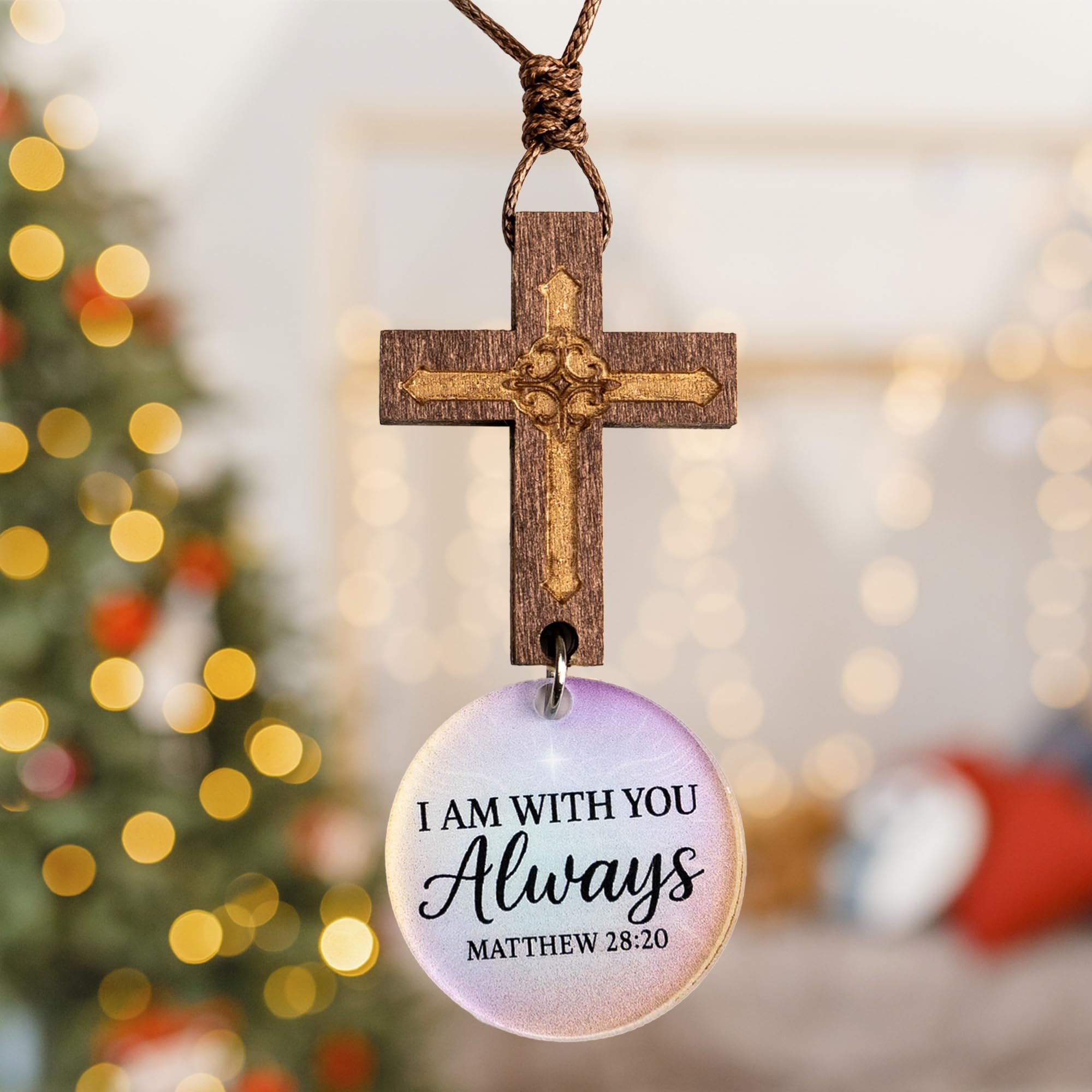 Story card included with cross ornament
