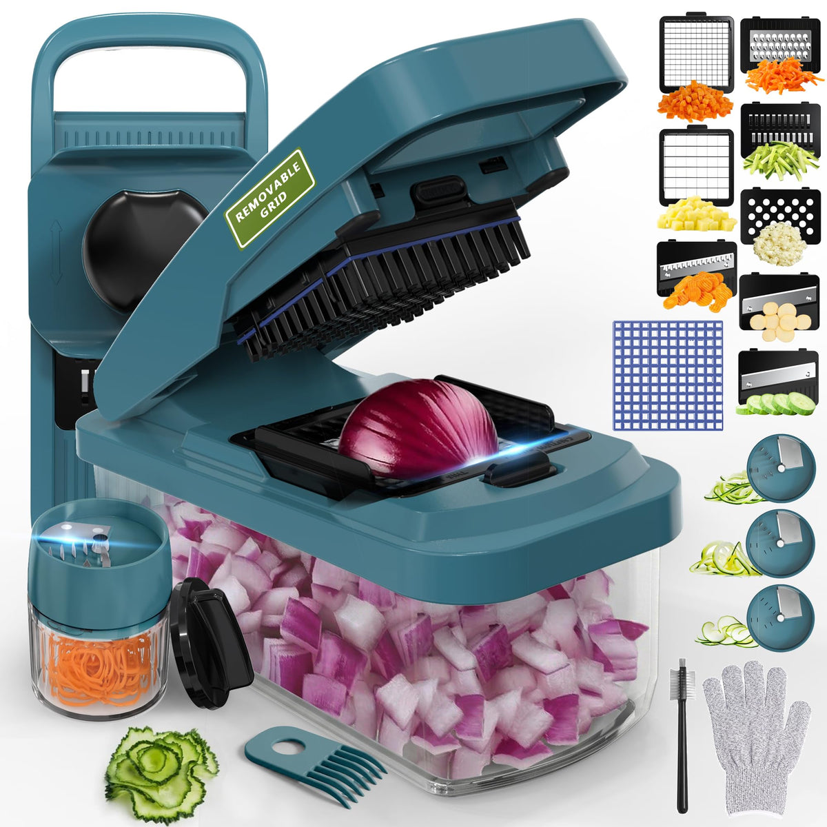 Multifunctional Vegetable Chopper by Stove & Sage with 8 blades