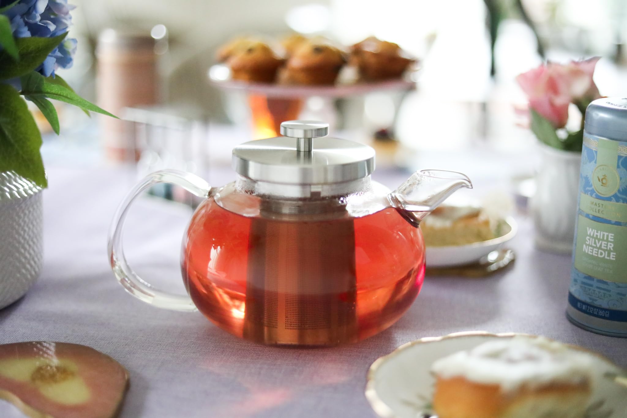 Lid rest designed to hold infuser or tea bags on teapot