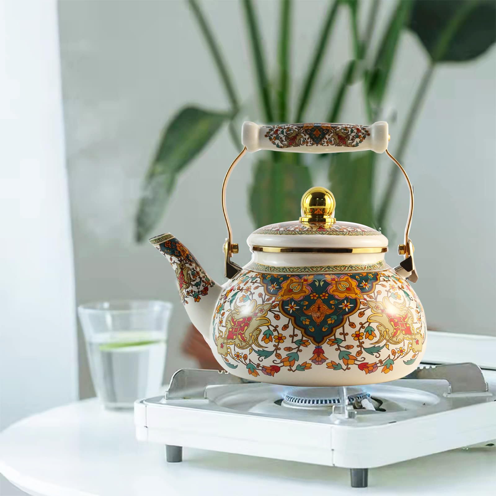 Stovetop compatible enamel kettle 2.5L in gift box