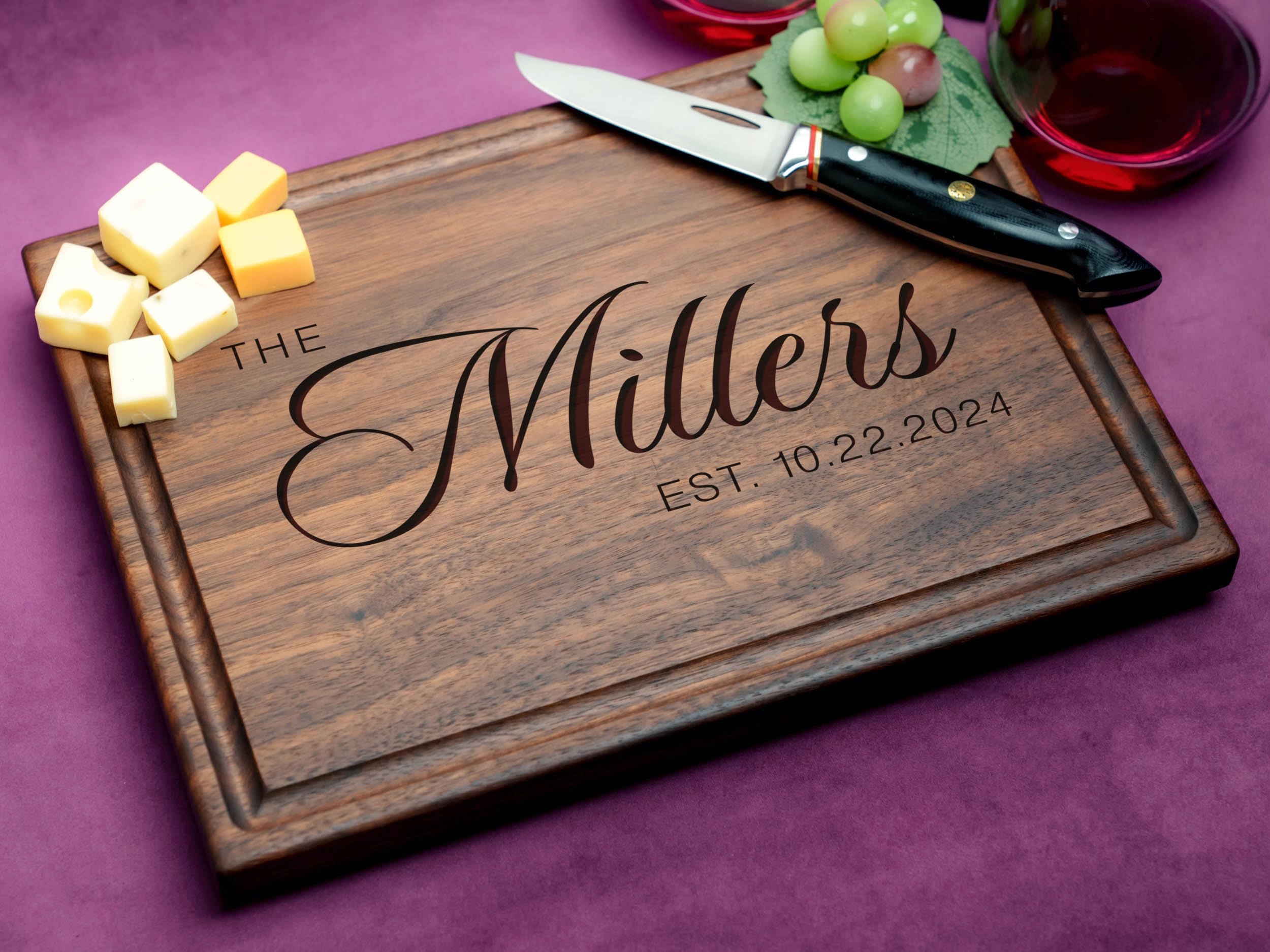 Gift-ready Straga cutting board with mineral oil and sponge care kit