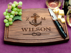Straga handmade wood engraved charcuterie board close up