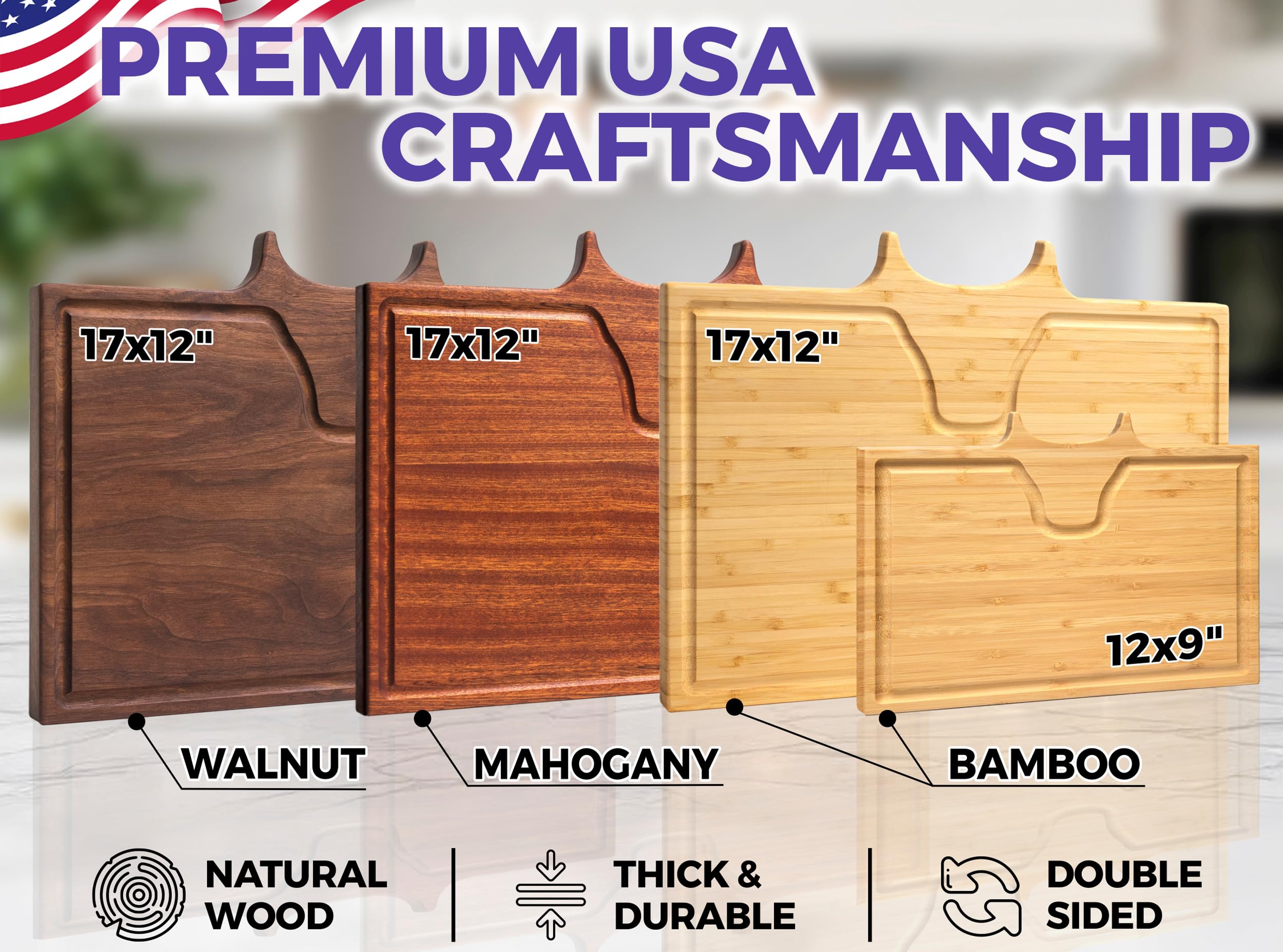 Straga Texas BBQ cutting board 12x9 inches bamboo option