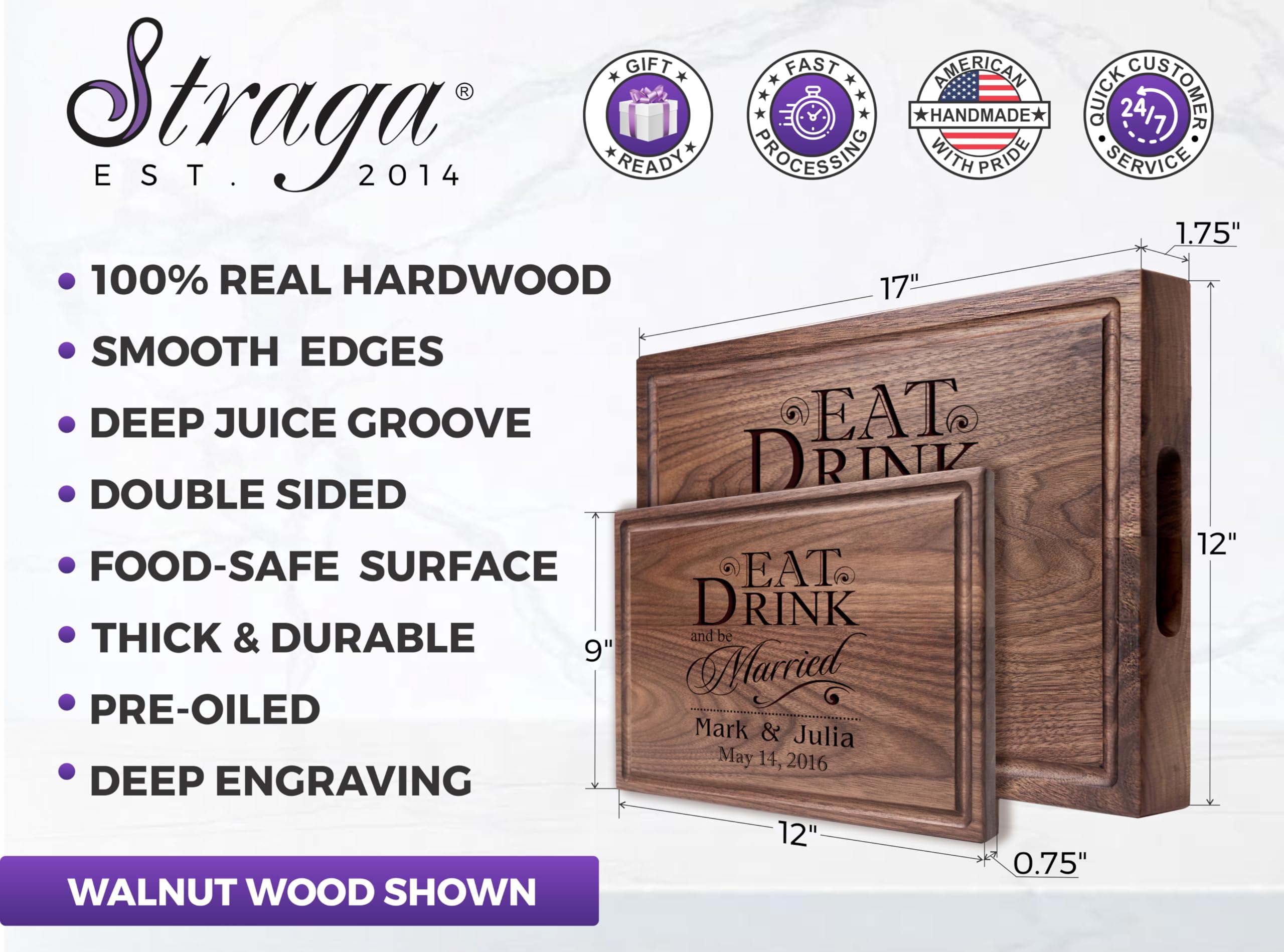 Straga wedding gift cutting board No012