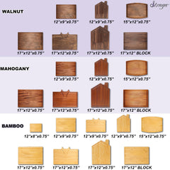 Wood charcuterie board Straga 025 engraving