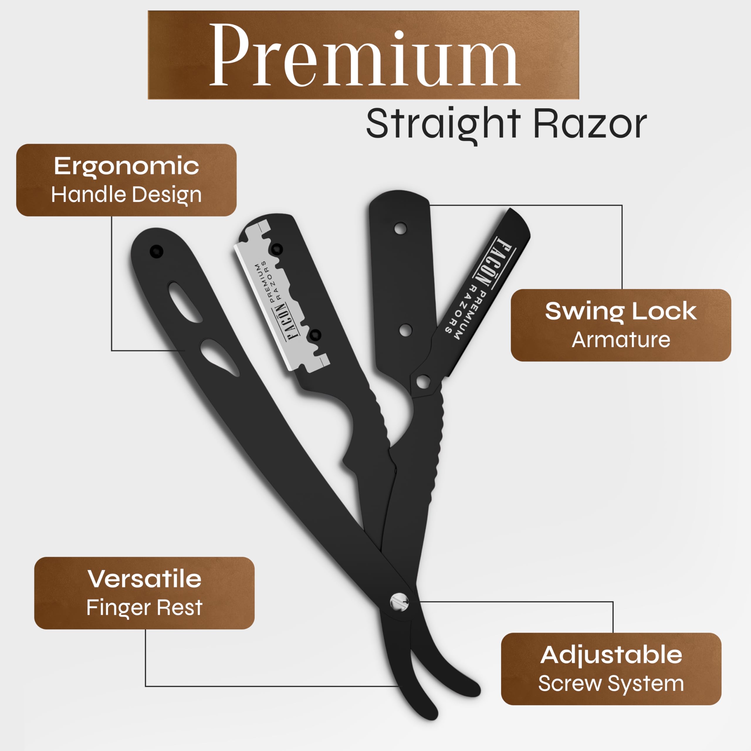Straight edge razor for men in kit