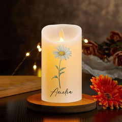 Cordless LED candle with flickering flame for home decor