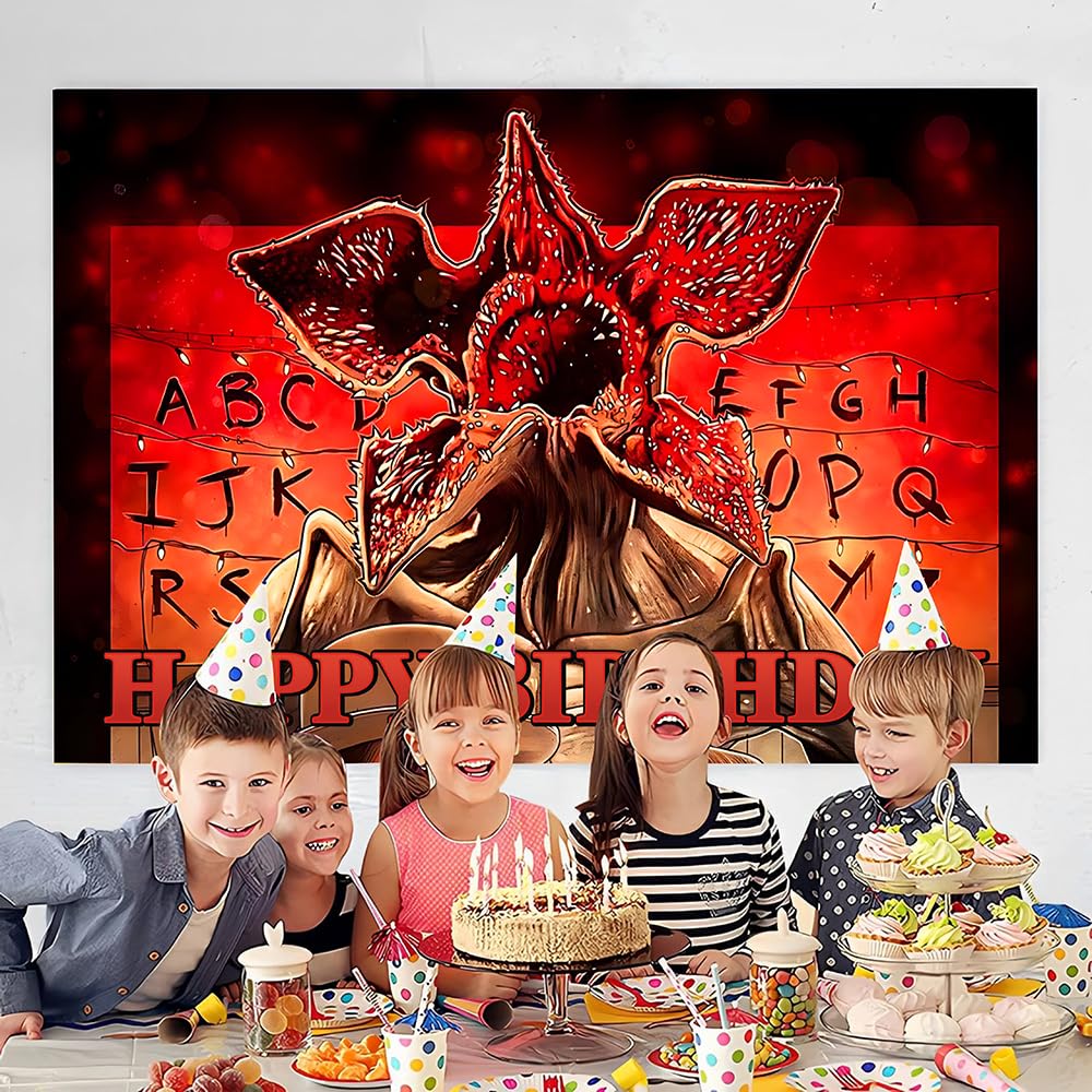 Large Stranger Demogorgon birthday backdrop 59x35.4 inches