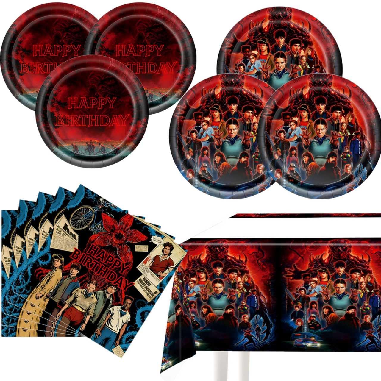 Stranger Party Tableware set with 20 plates and 20 napkins