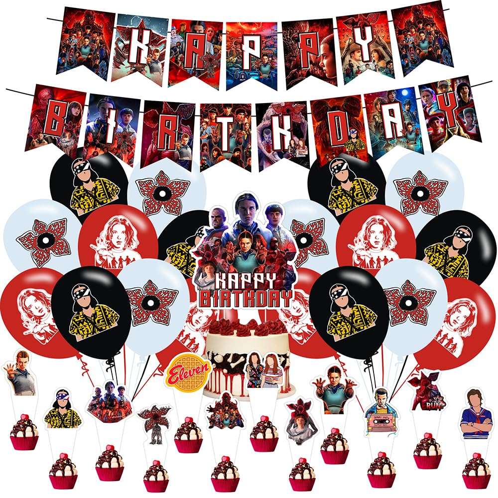 Stranger Season 5 Things birthday banner included in set