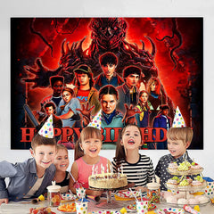 Happy Birthday backdrop banner for Stranger Season 5 Things party