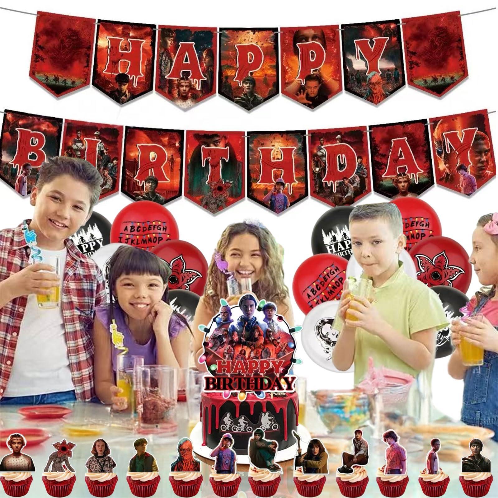 Stranger TV Birthday Decorations latex balloons 16