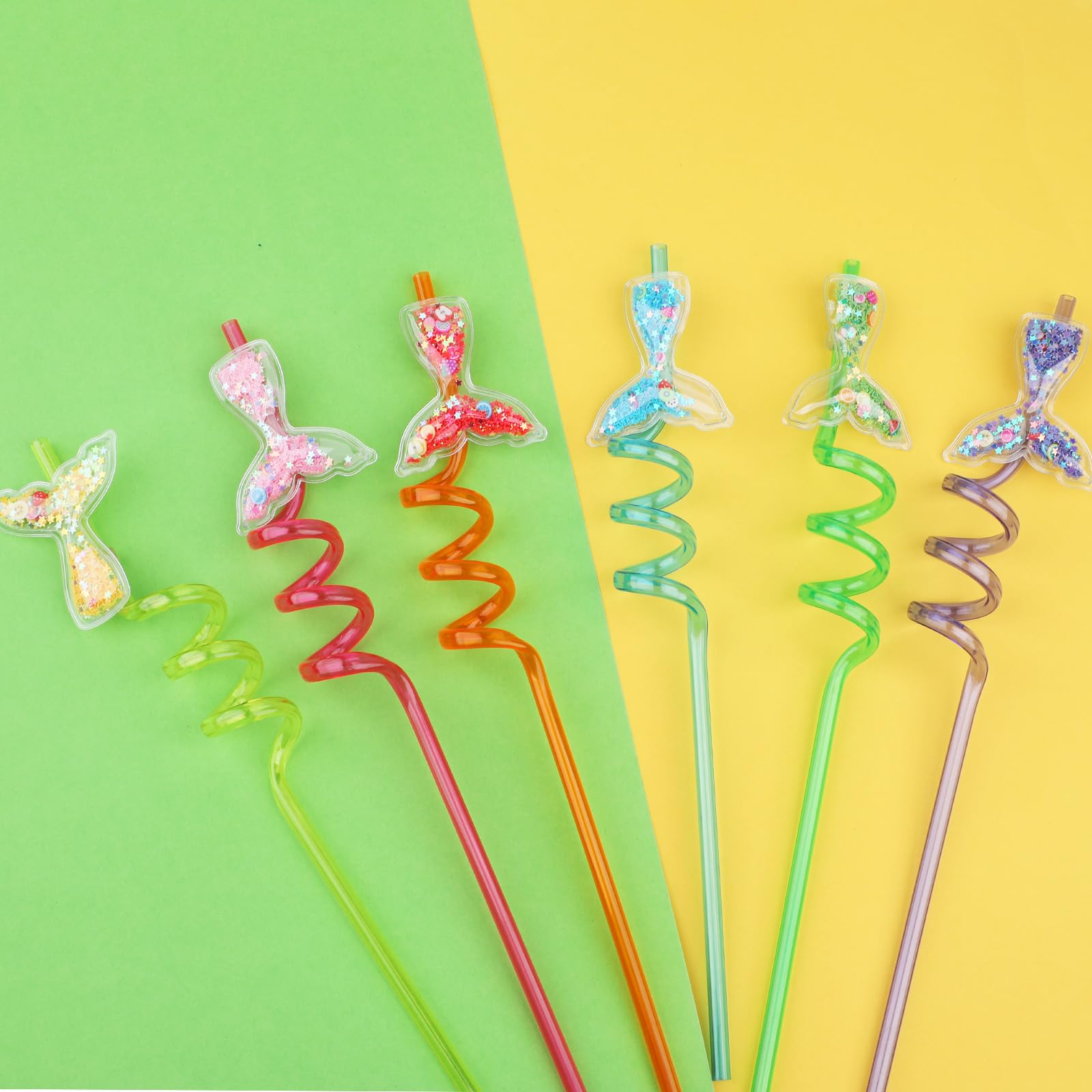 mermaid themed party supplies straw collection