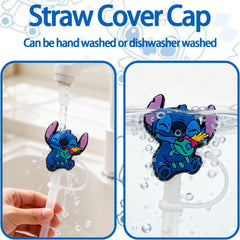Easy to attach cartoon straw toppers to straws