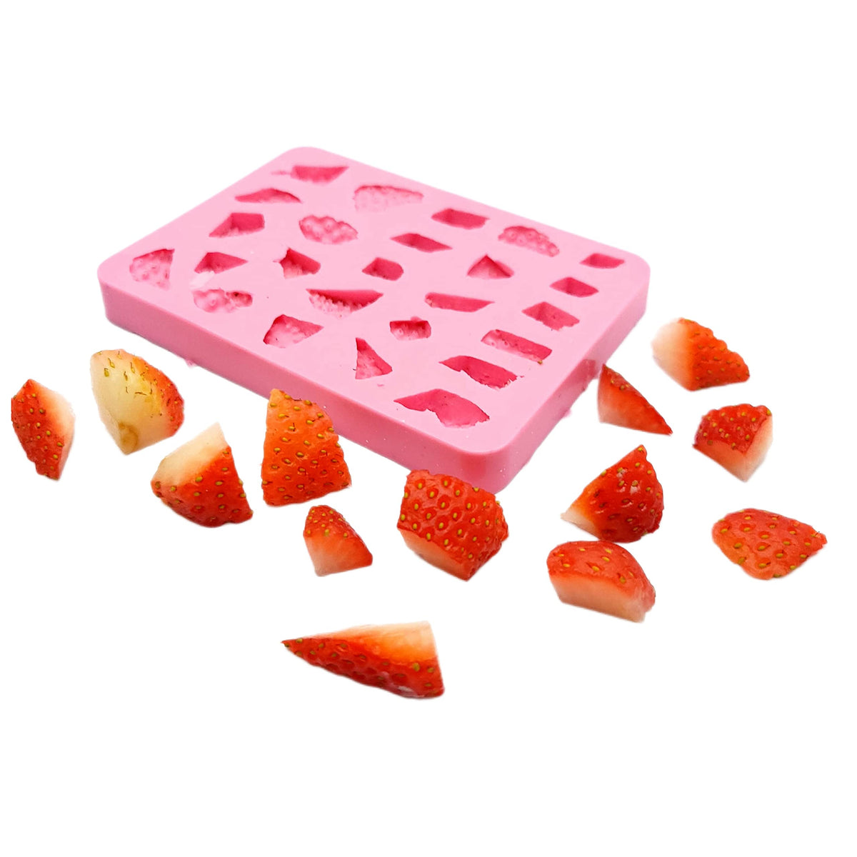 Strawberry chunks and slices mold silicone fruit mold