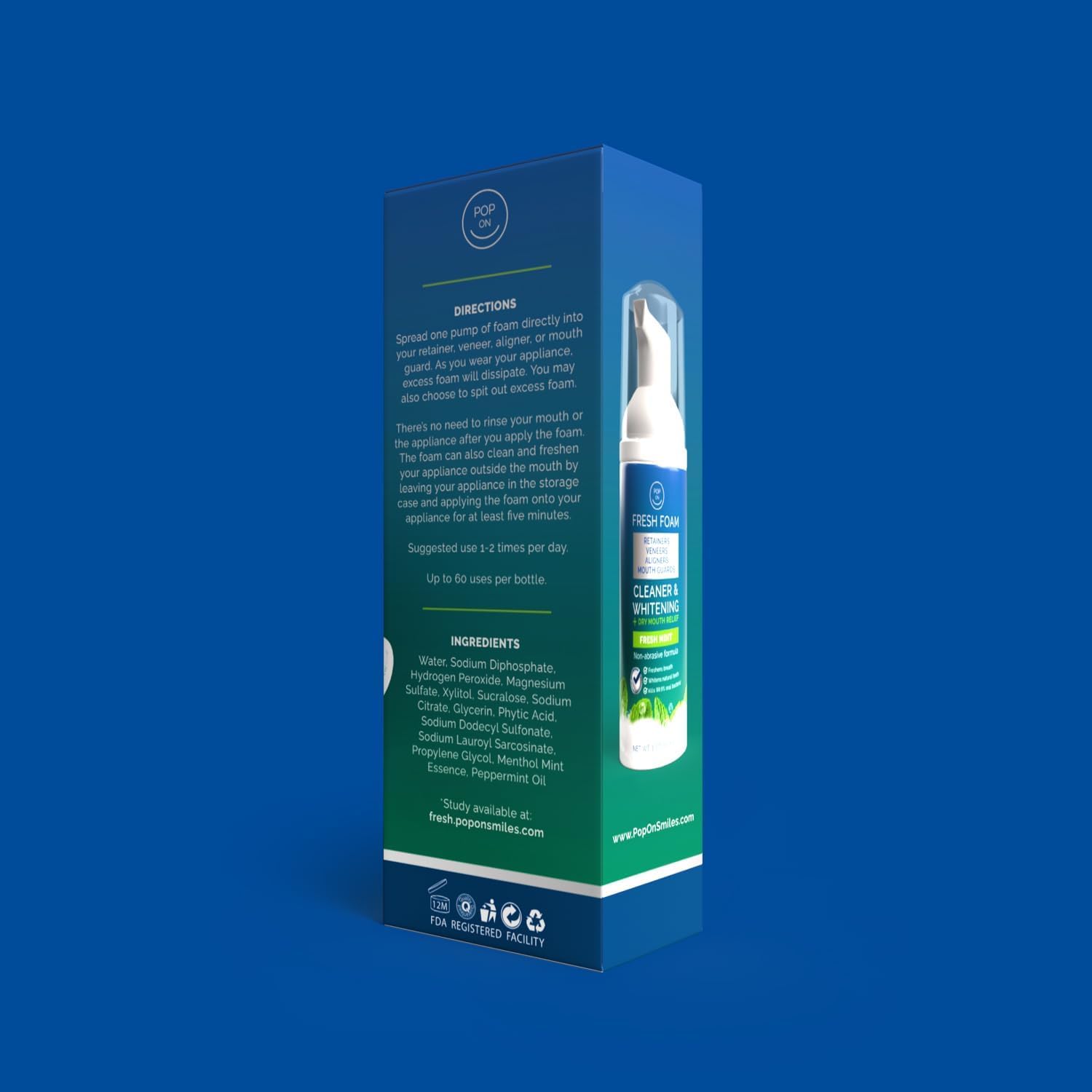 Strawberry flavor cleaner foam for oral appliances
