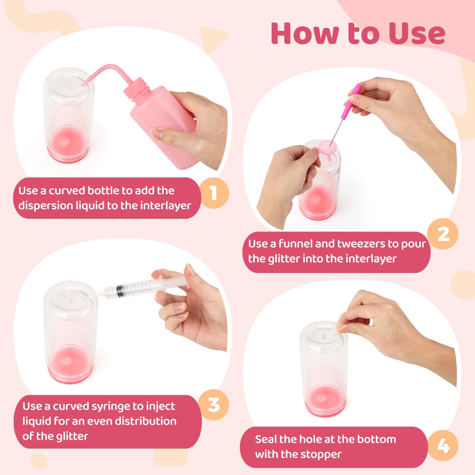 plastic awl and four straws for crafting fillings