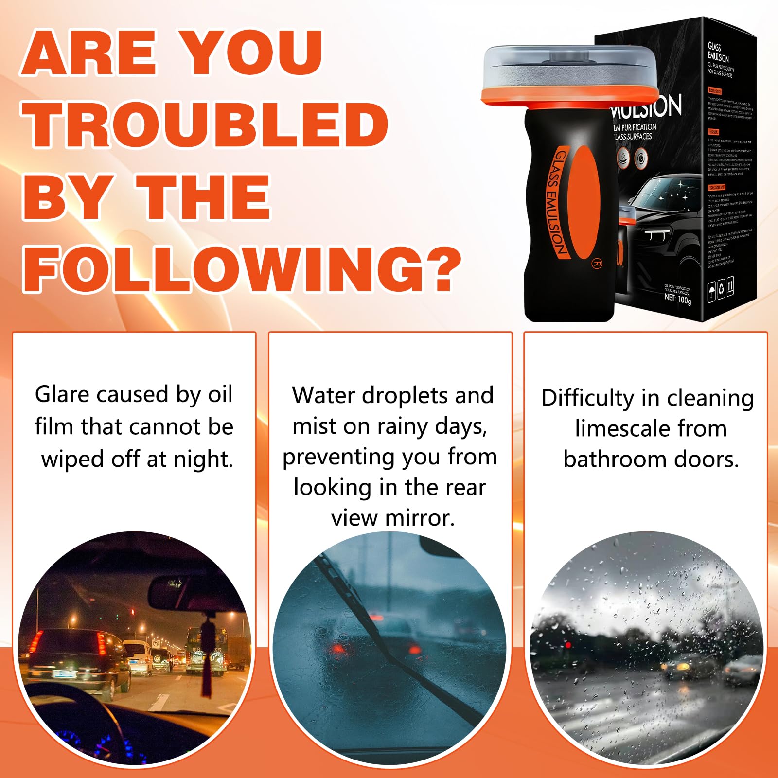 Portable 100ml glass cleaner for car and home use