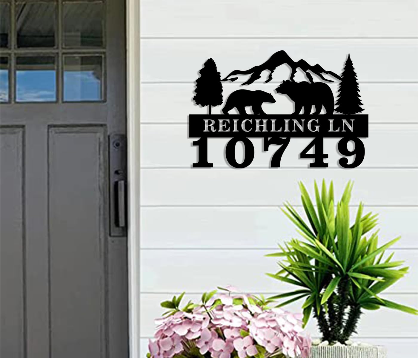 Art Deco address numbers in mid-century modern font