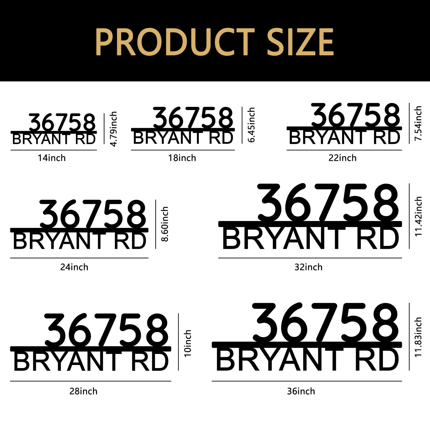 Street name sign and address numbers for home