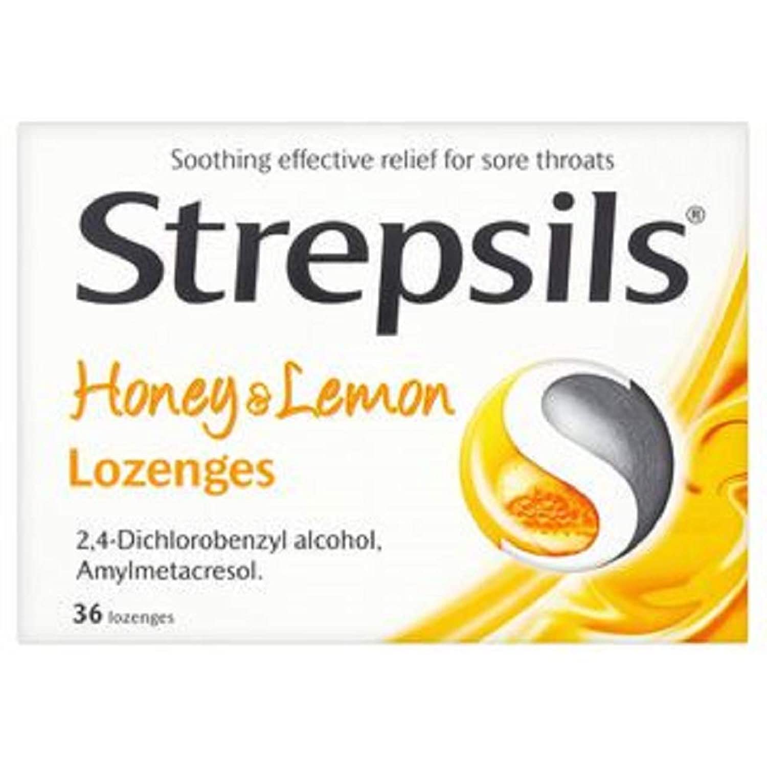 Strepsils Honey and Lemon Lozenges 36 count package