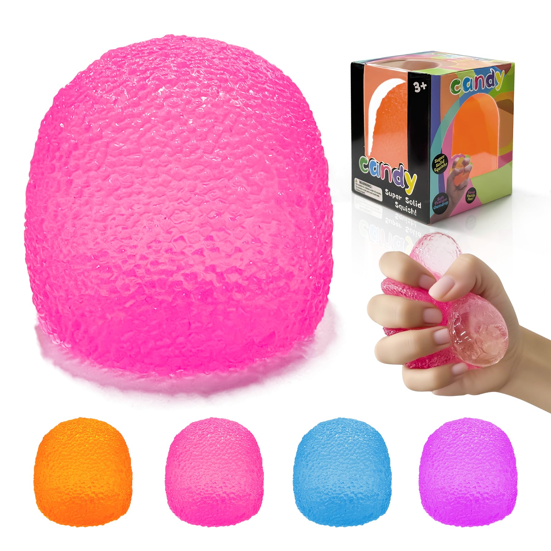 Pink gumdrop stress ball silicone 2.2 inch