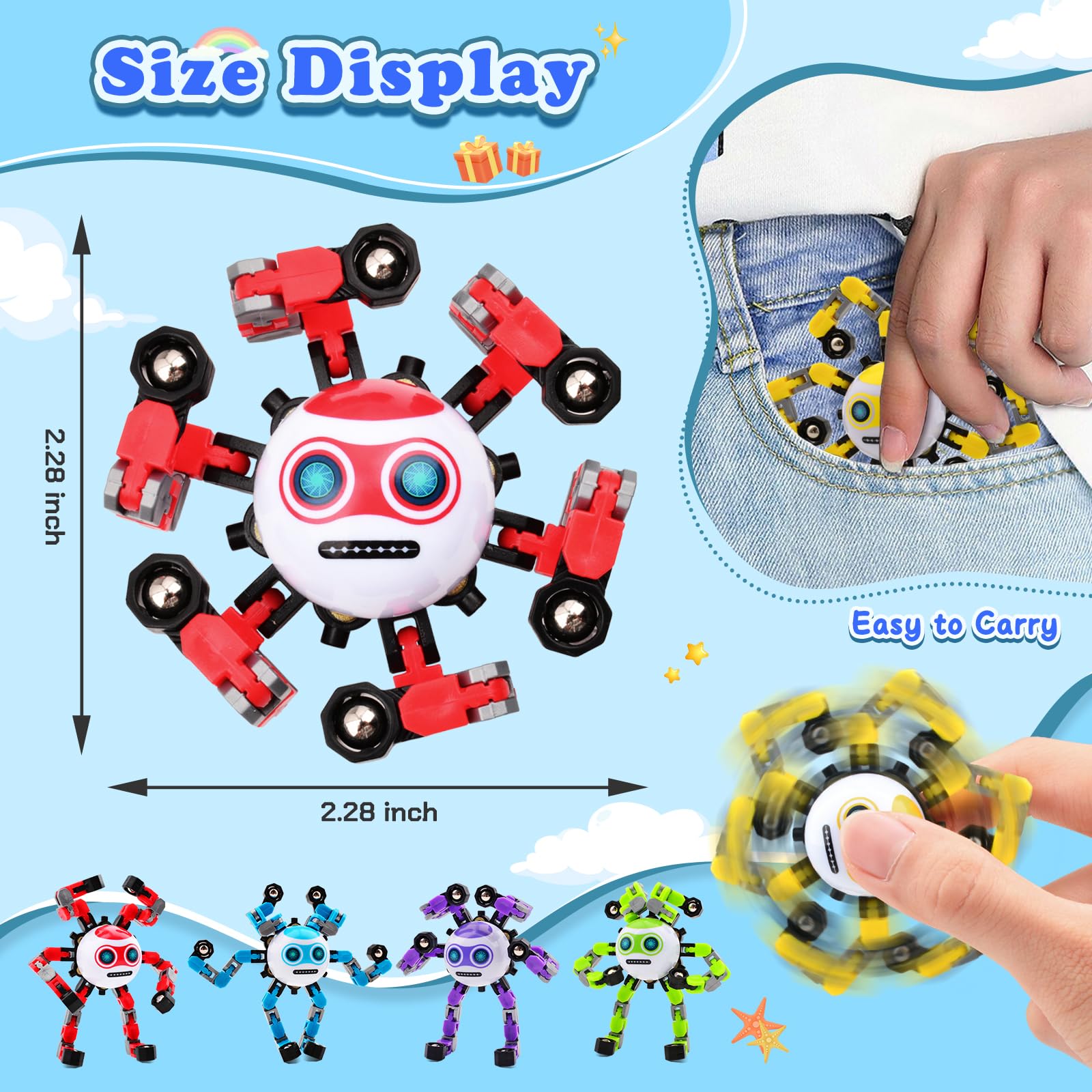 Portable fidget spinner 3 pcs ASIOWELY