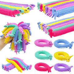 Stretchy fidget toy set 30 PCS worm shapes Alpaca Dinosaur Unicorn in colors