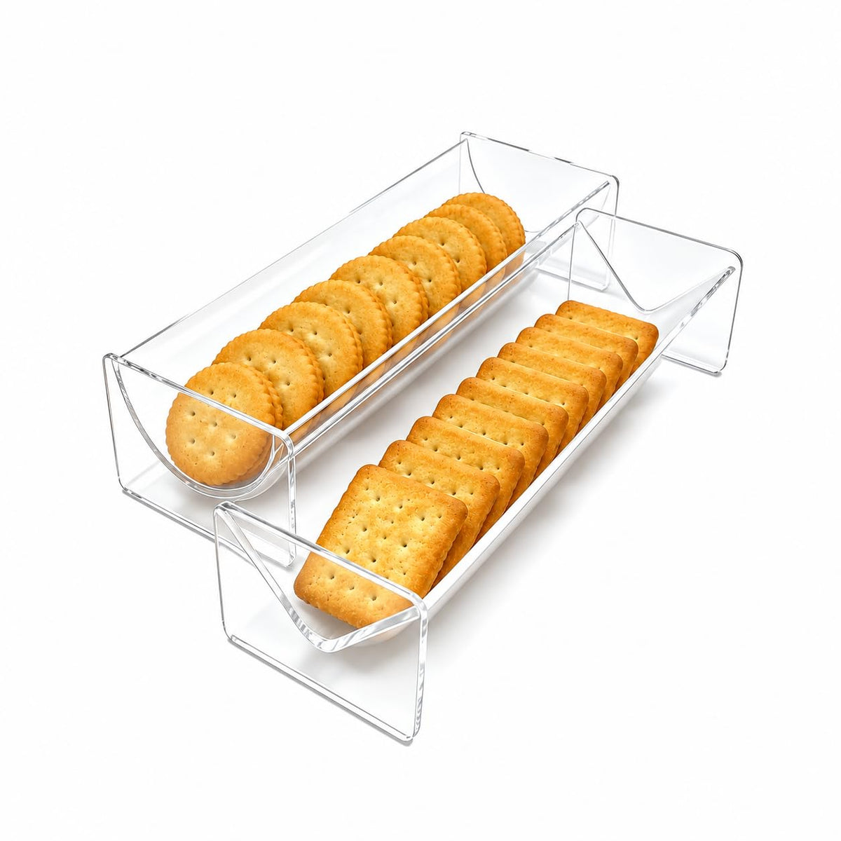 STRFNEXUS AcrylicTrays two-piece cracker trays in clear acrylic