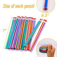 Soft non-toxic rubber pencils for kids with stripe pattern