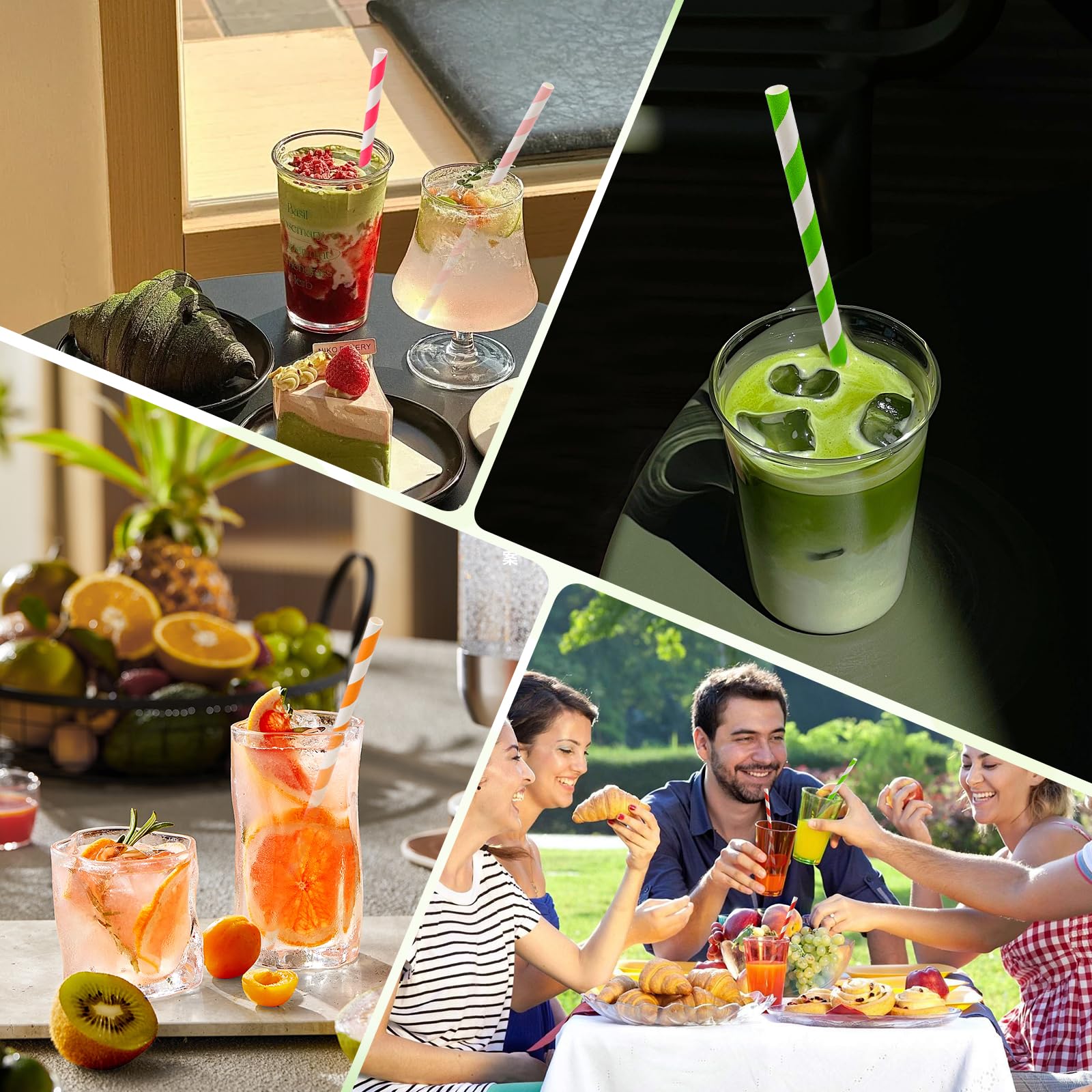 pack of 100 biodegradable straws for events