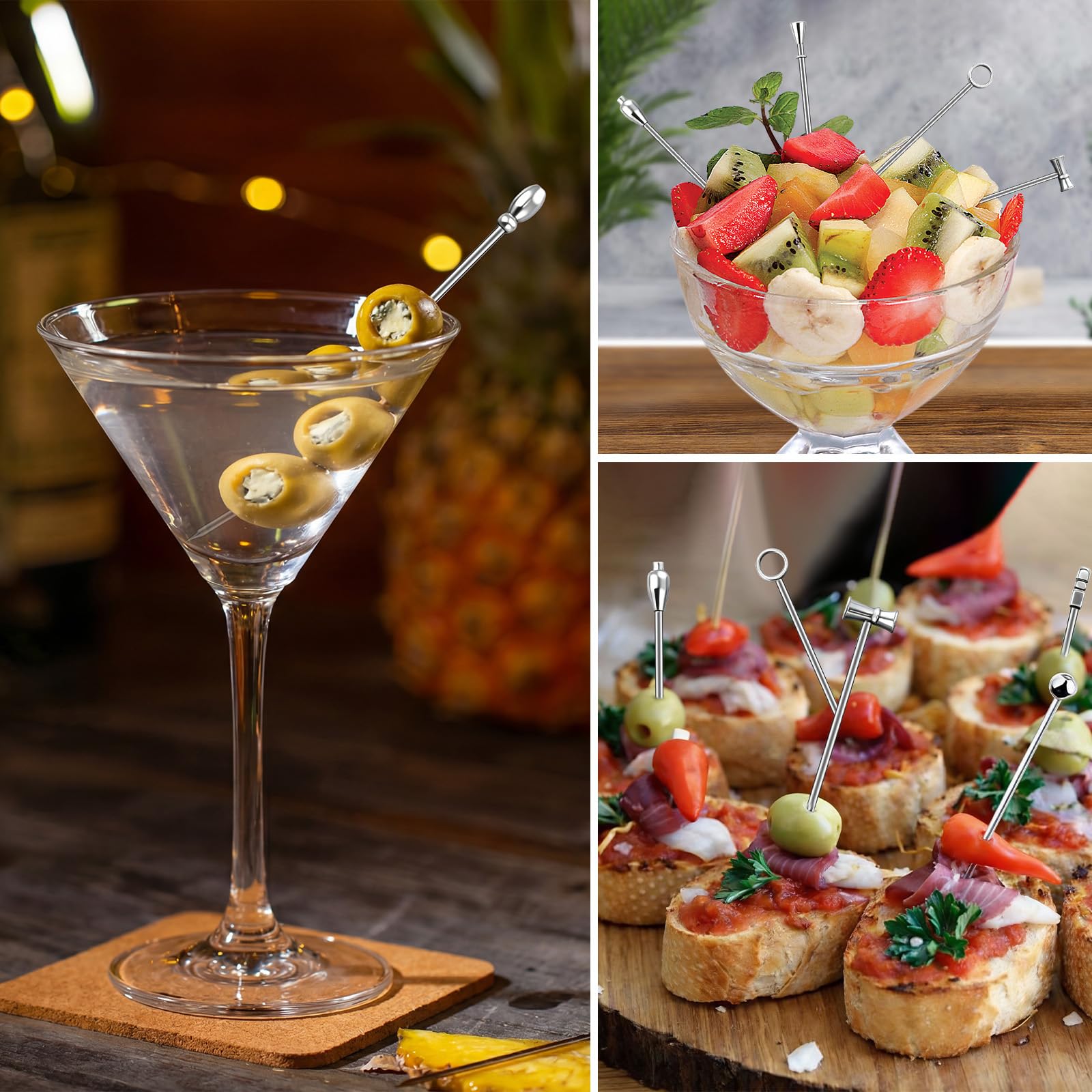 Compact olive stuffing and garnish set for home bartenders