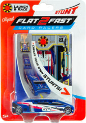 Stunt card racer on flat surface cobalt blue