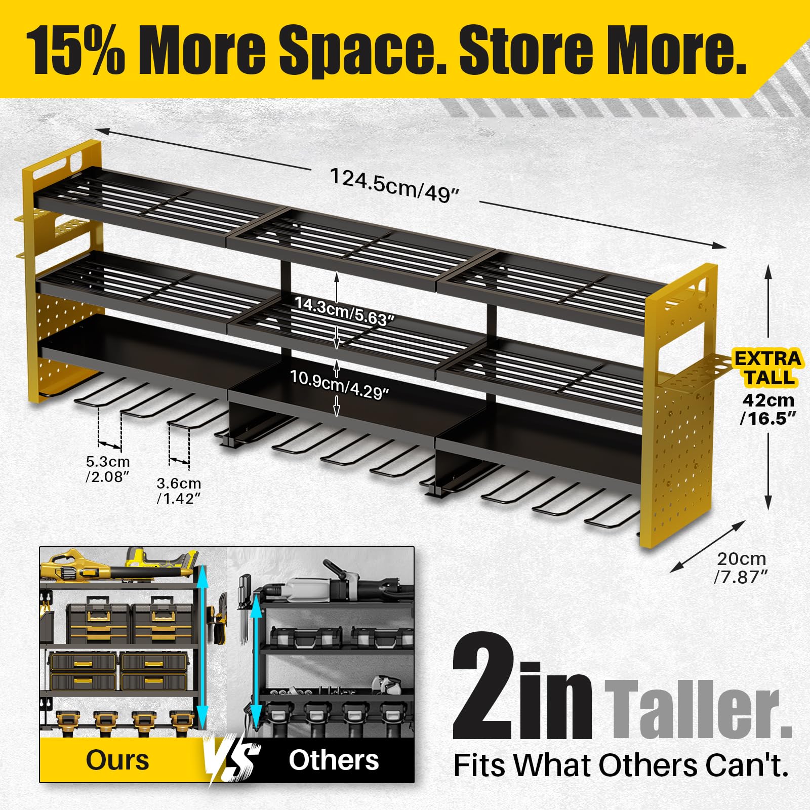 Garage tool organizer capacity 620 lbs