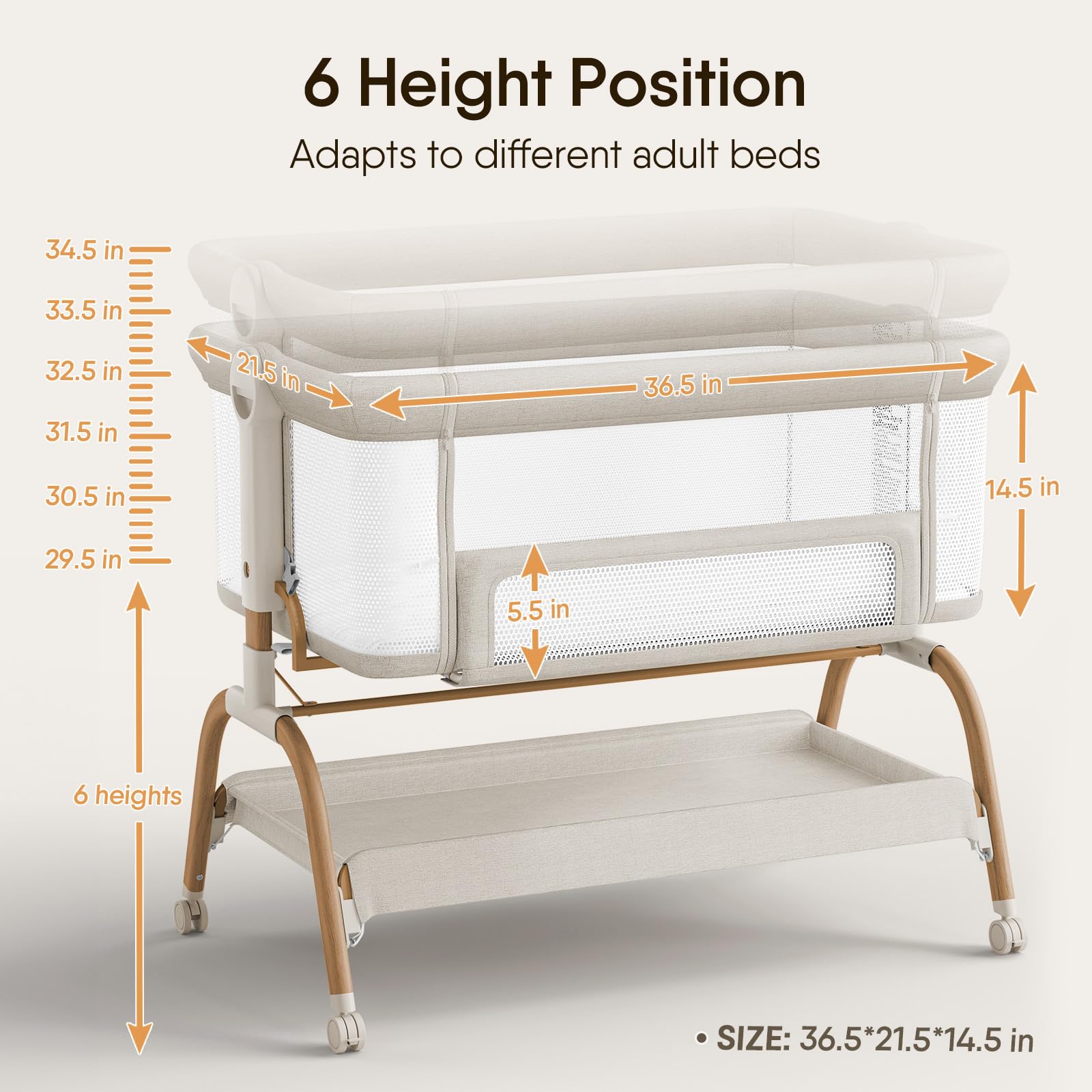 Sturdy wide-base bassinet for newborn safety