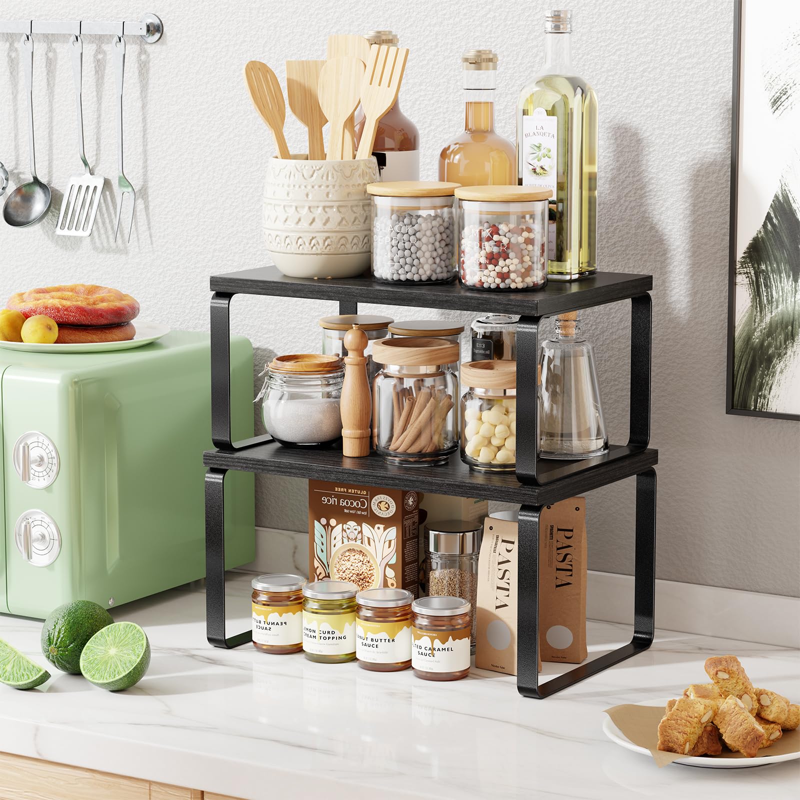 Easy-assembly cabinet organizer shelf with quick setup