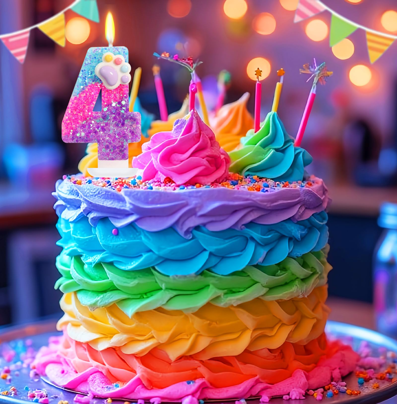 Cartoon themed birthday candle for kids ages 1-9