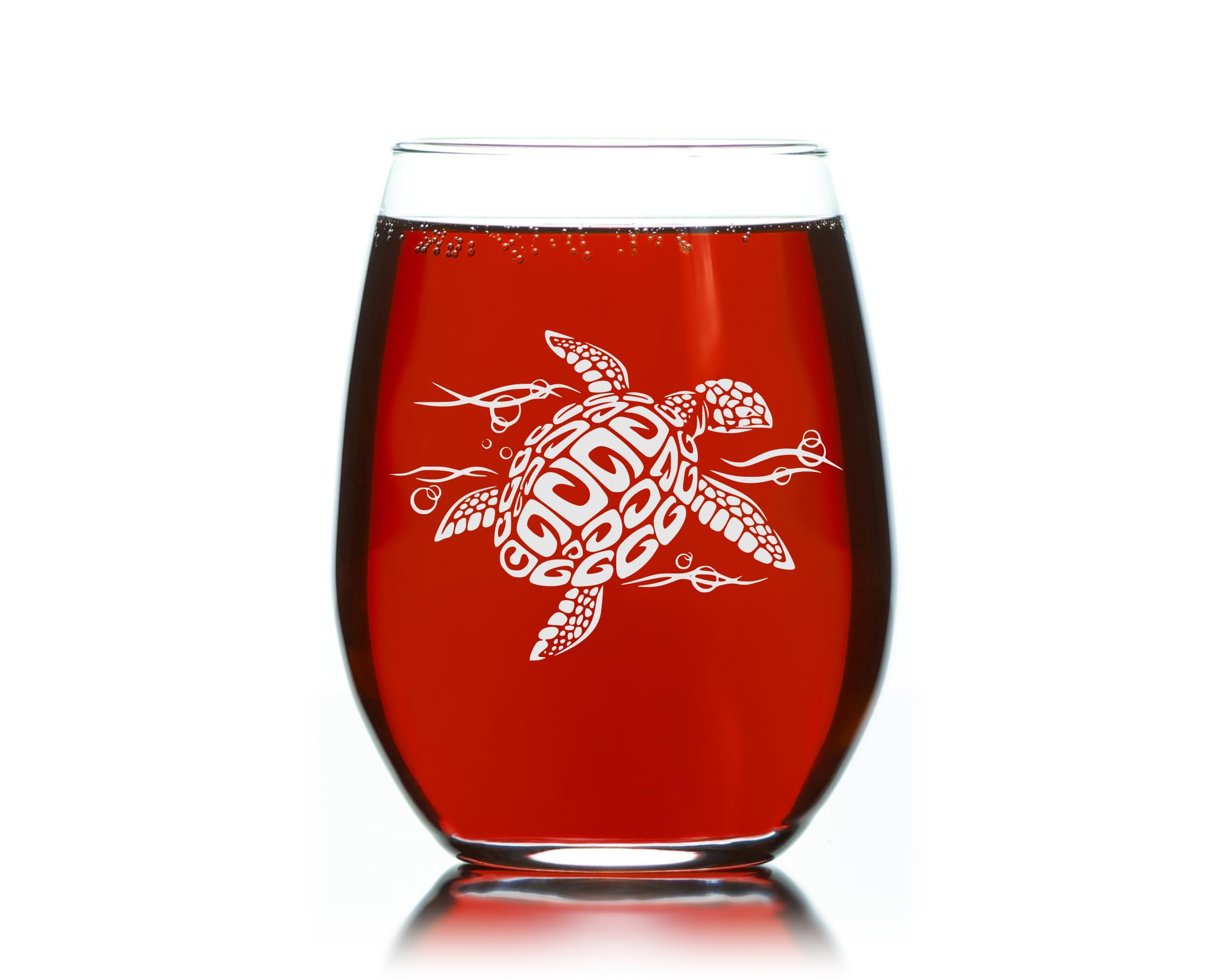 Style S1 sea turtle stemless wine glass for casual and formal occasions