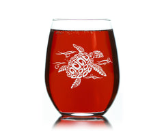 Style S1 sea turtle stemless wine glass for casual and formal occasions