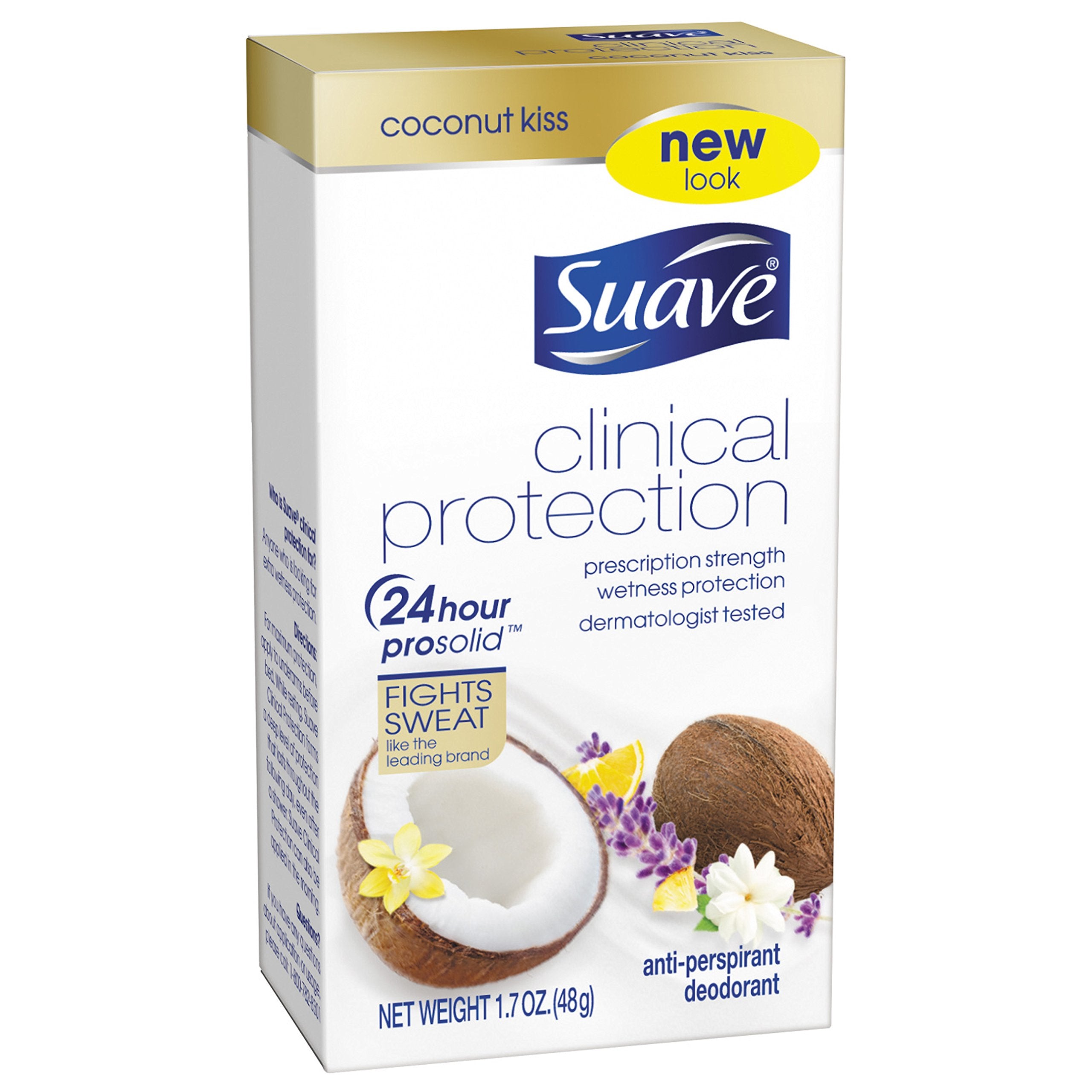 Suave coconut kiss clinical antiperspirant 1.7 oz packaging
