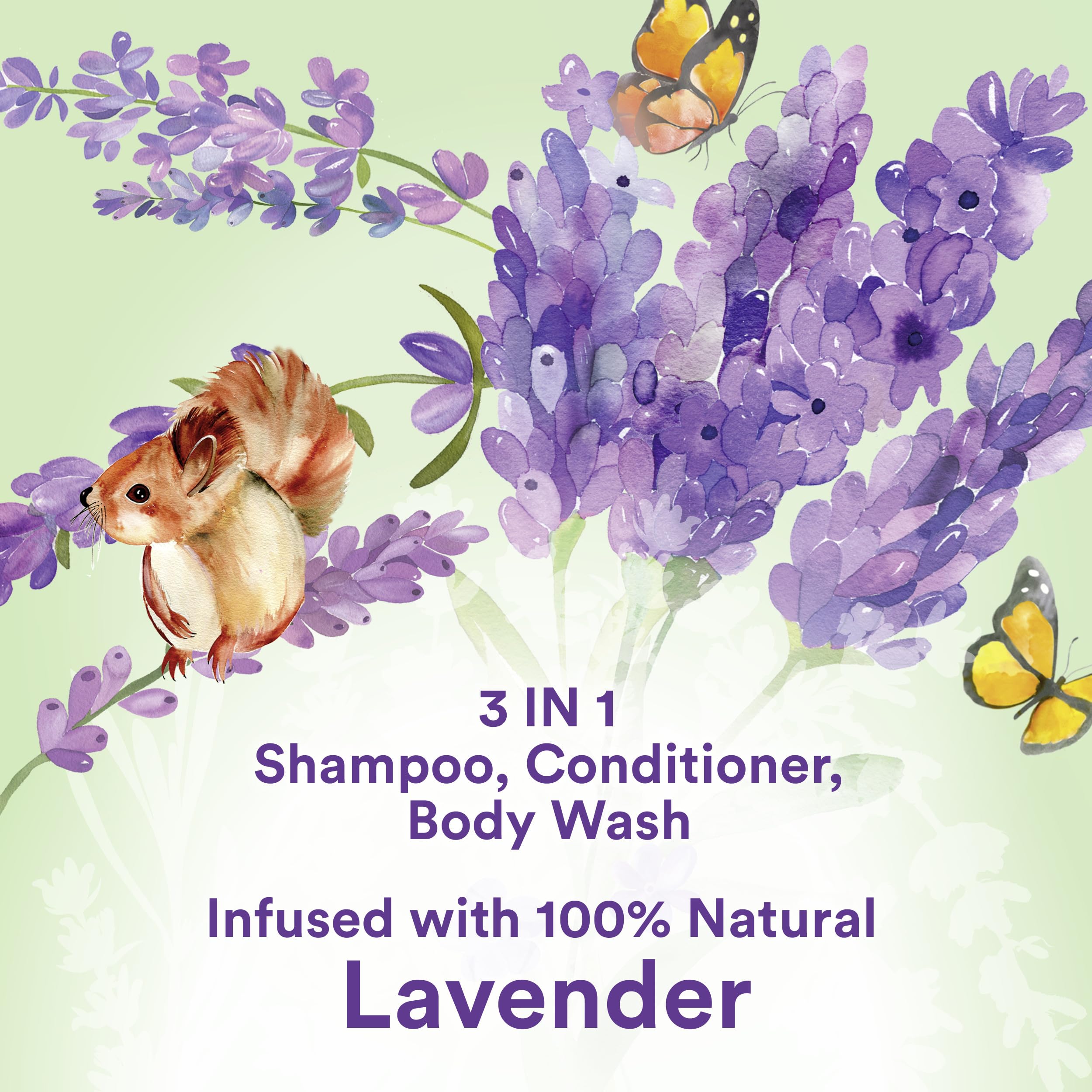 Four 16.5 fl oz bottles in the Suave Kids Lavender 4-Pack