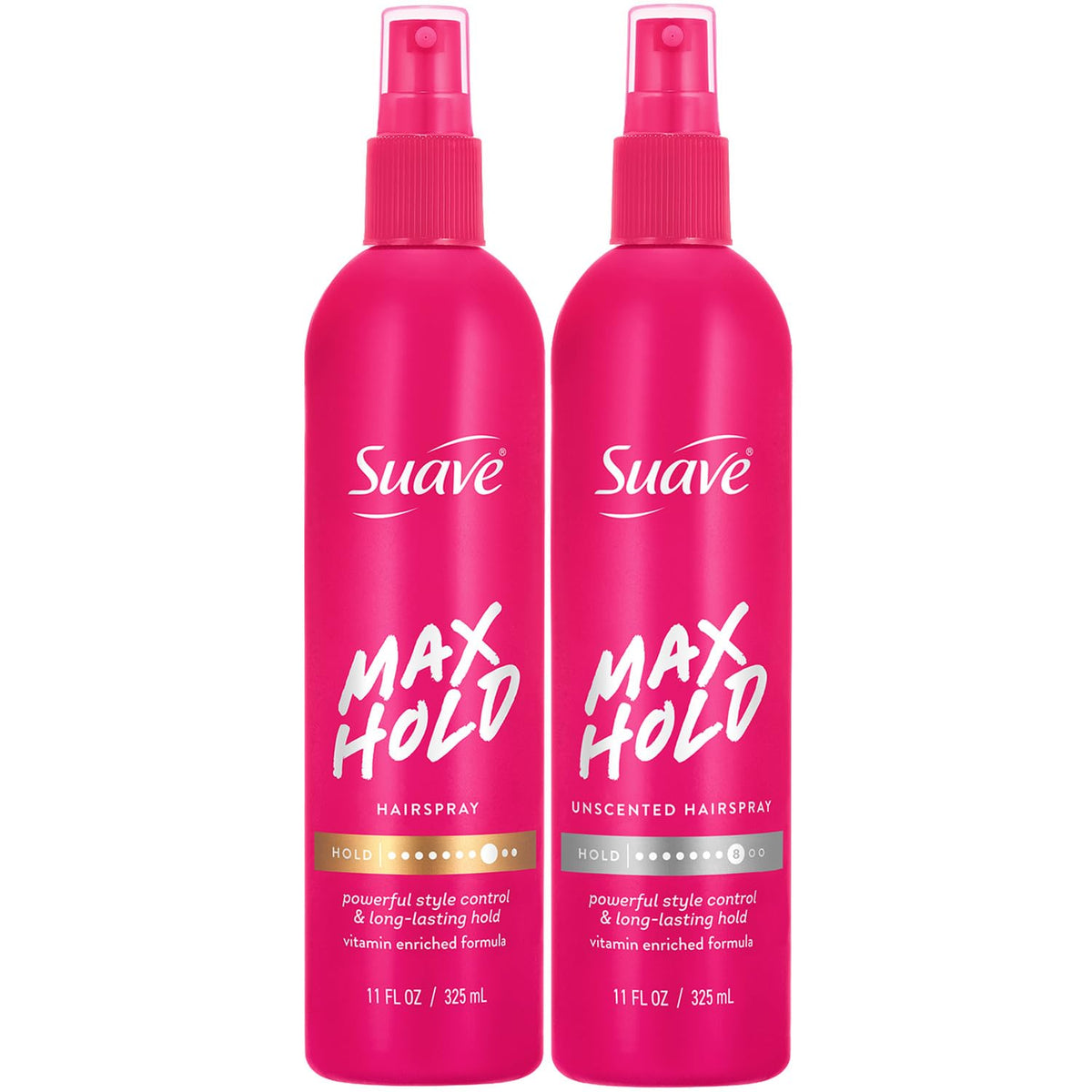 Suave max hold non-aerosol hairspray bottle 11 oz