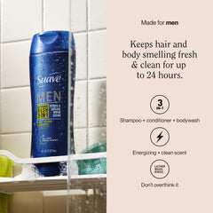 3-in-1 shampoo conditioner body wash for men label