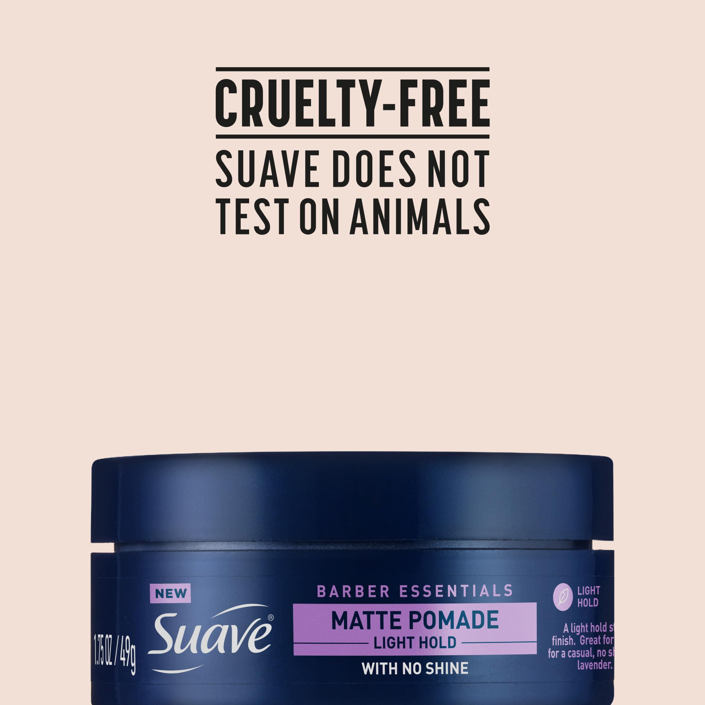 Cruelty-free formula by suave+ Barber Essentials pomade
