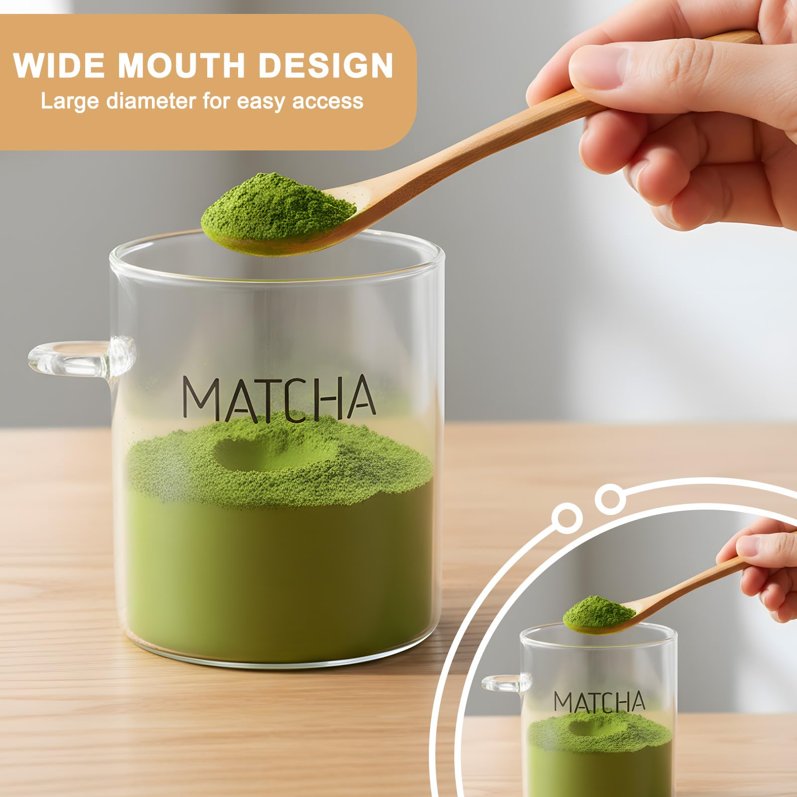 Versatile storage jar for matcha coffee sugar