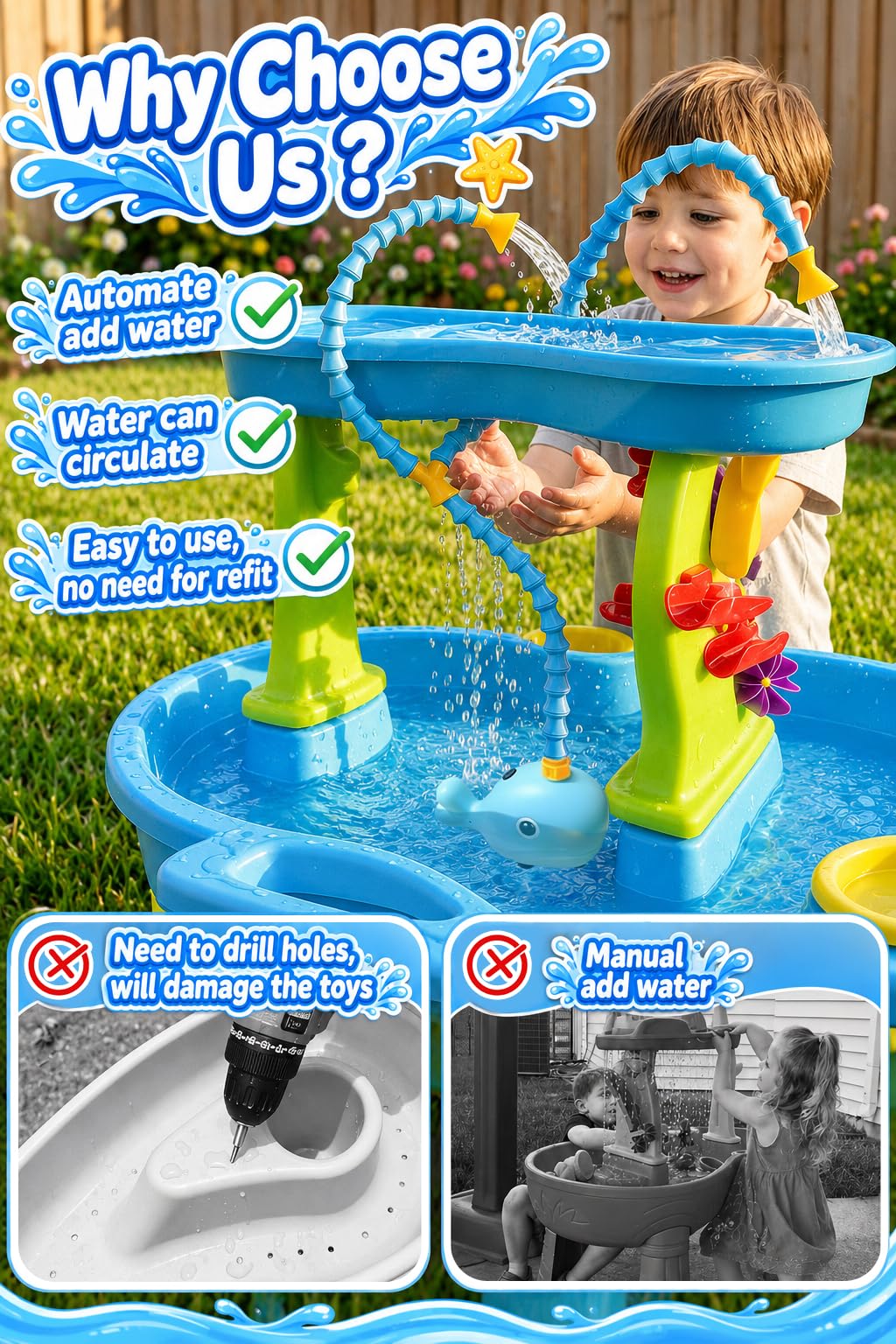 Kids sand water play pump by Aacabo