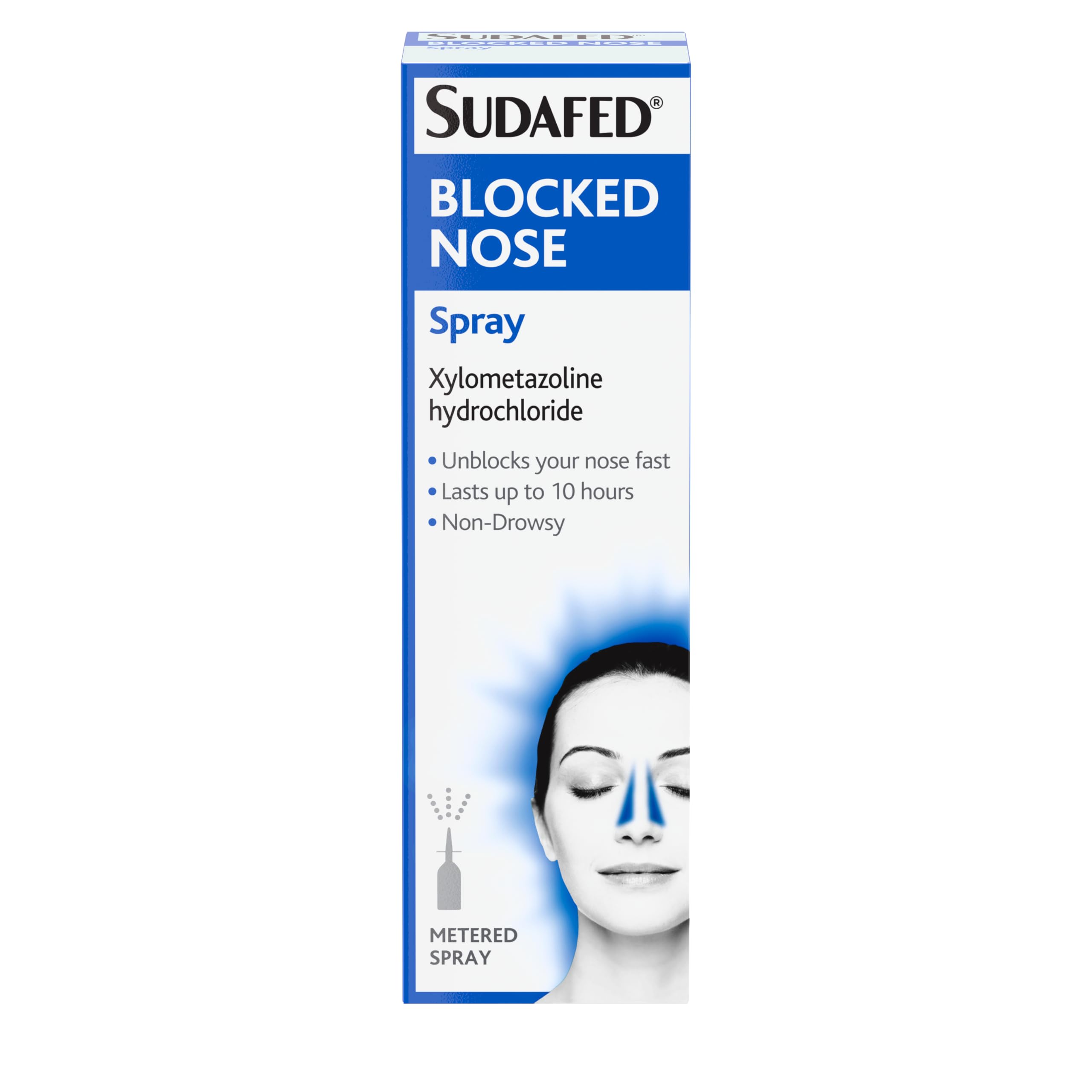 Sudafed 15ml Blocked Nose Spray bottle front view nasal congestion relief