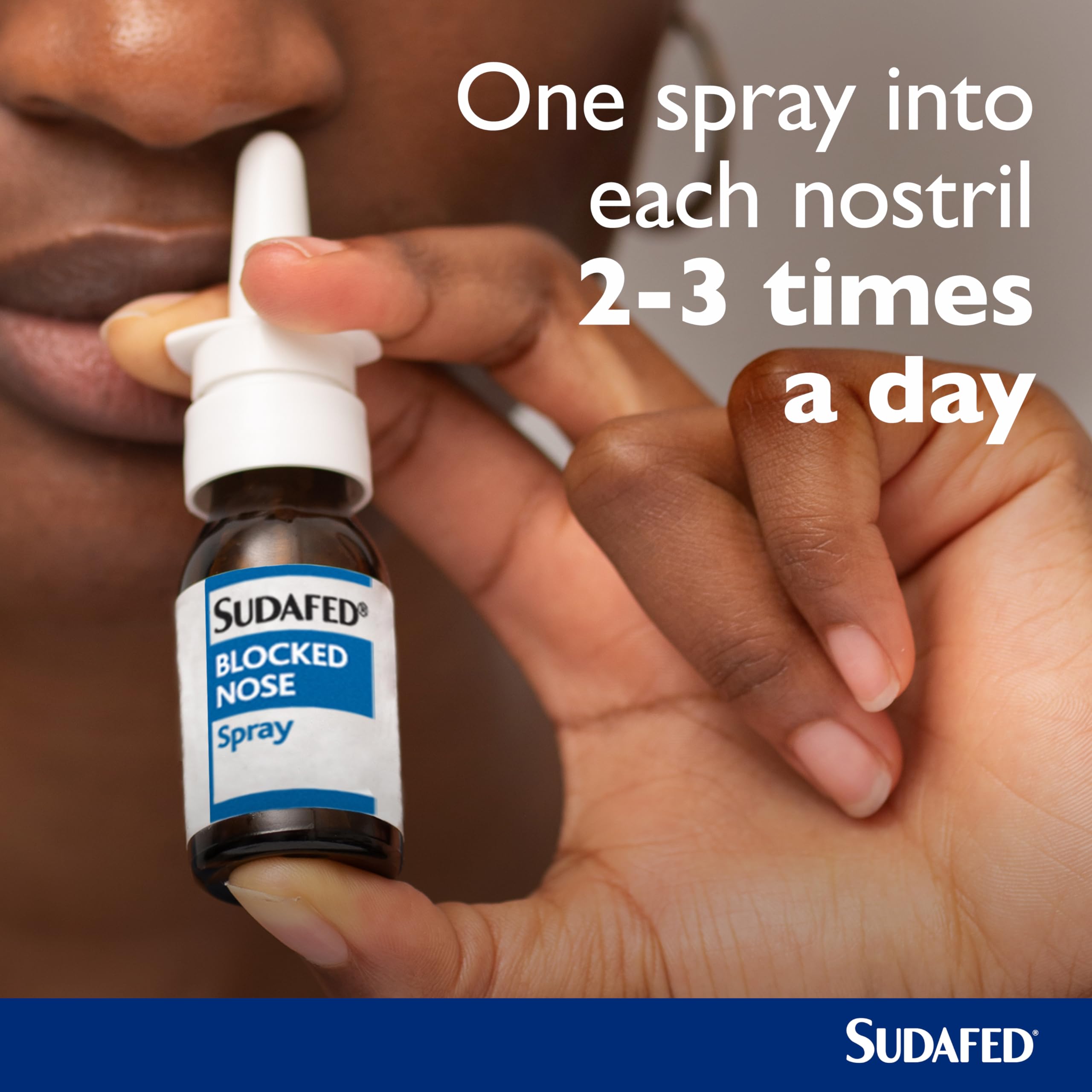 Sudafed 15ml nasal spray for adults bottle close-up